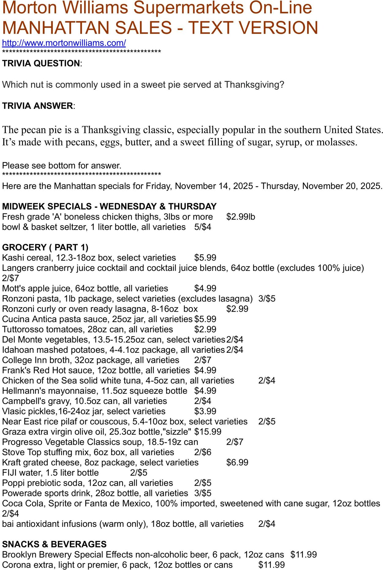 Weekly ad Morton Williams 11/14/2025 - 11/20/2025