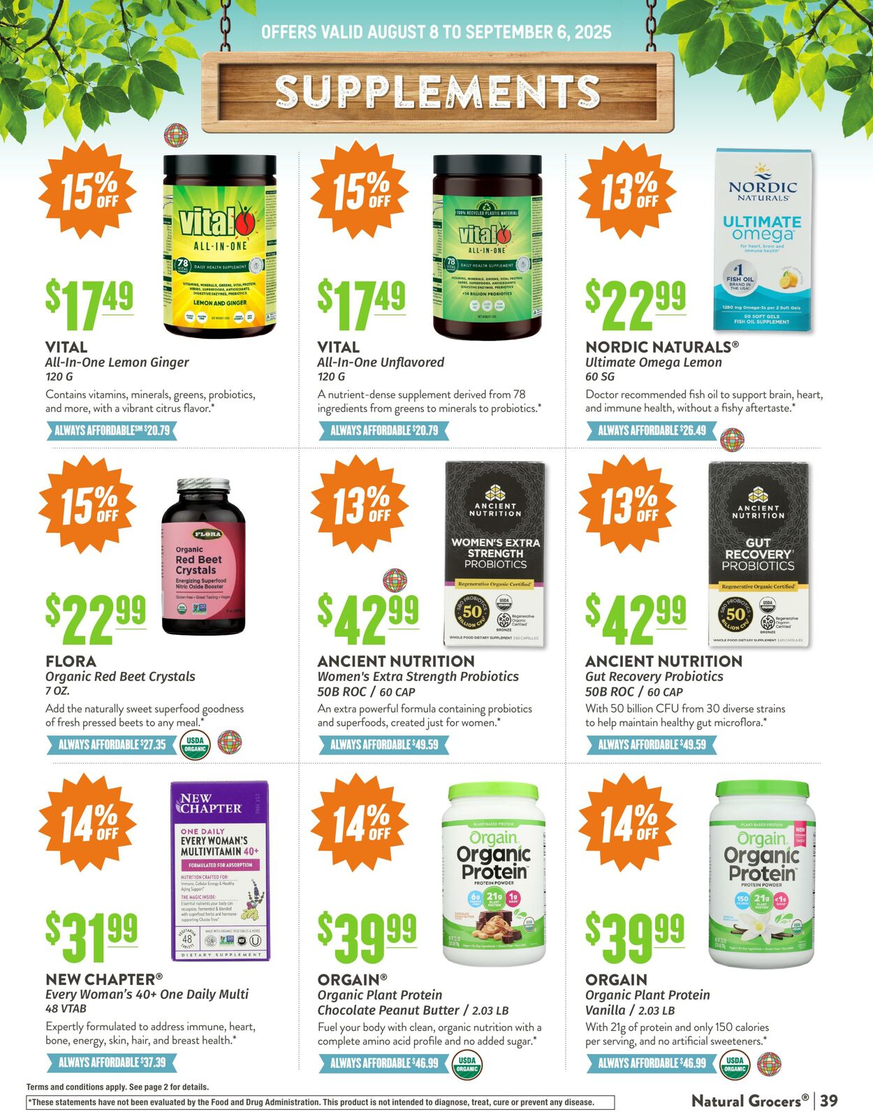 Weekly ad Natural Grocers 07/09/2025 - 08/19/2025