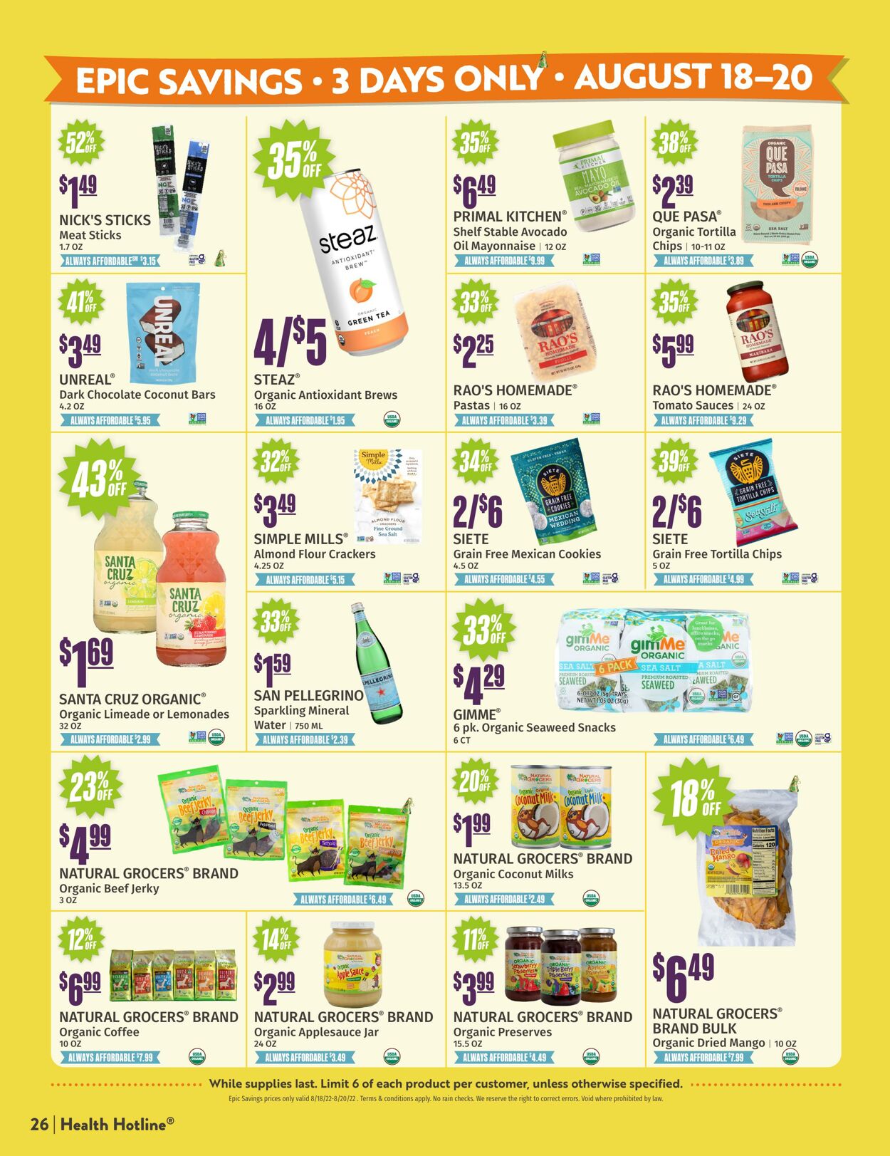 Weekly ad Natural Grocers 08/05/2022 - 08/31/2022