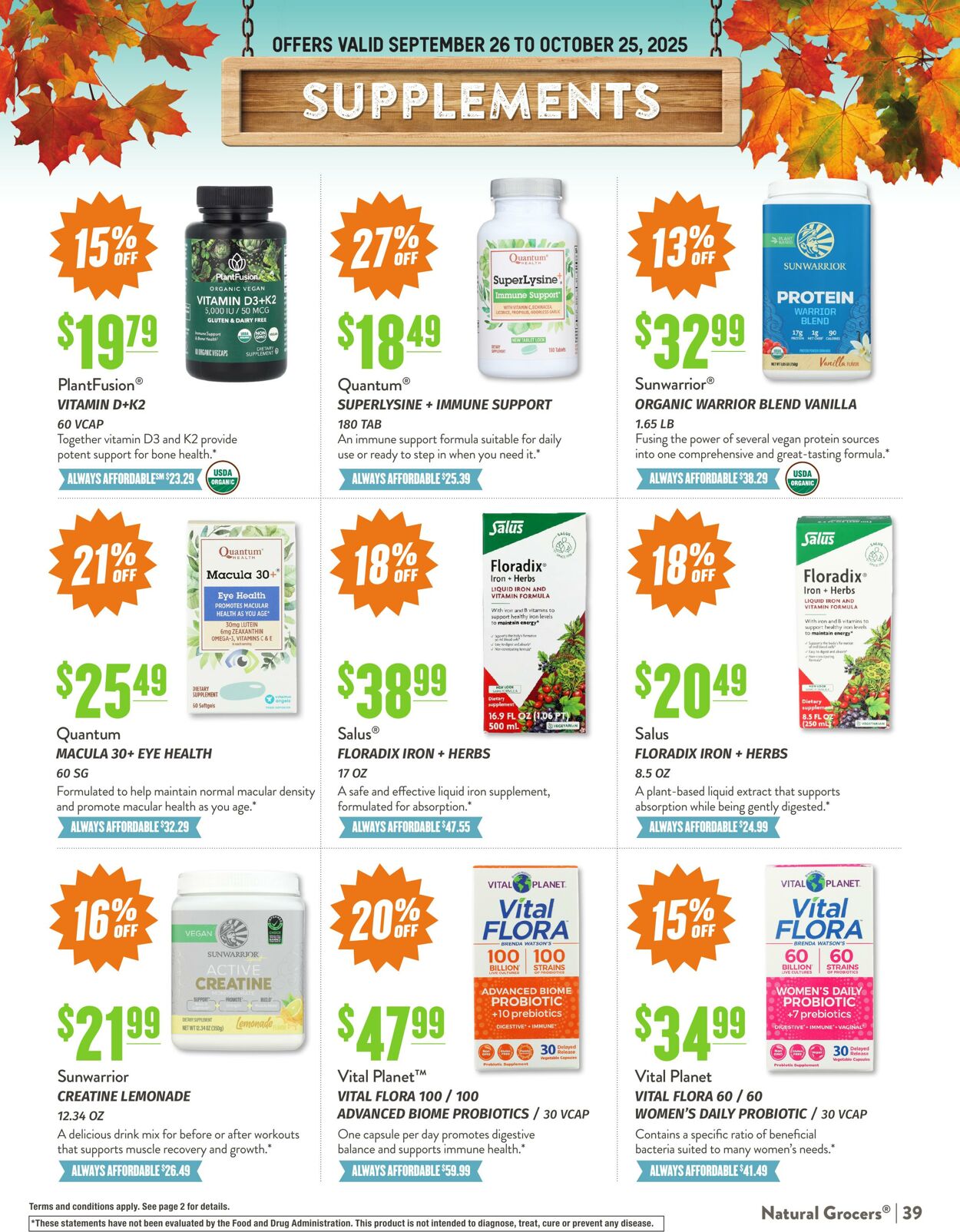 Weekly ad Natural Grocers 09/10/2025 - 09/22/2025