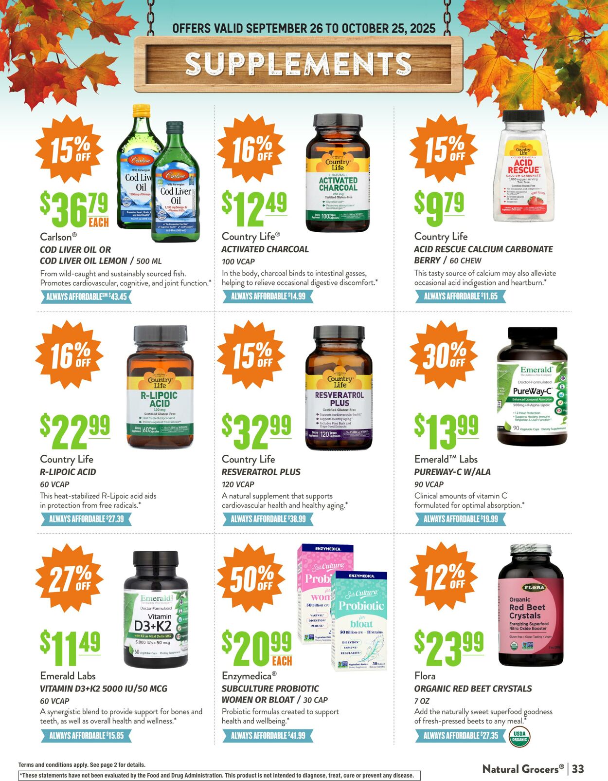 Weekly ad Natural Grocers 09/10/2025 - 09/22/2025