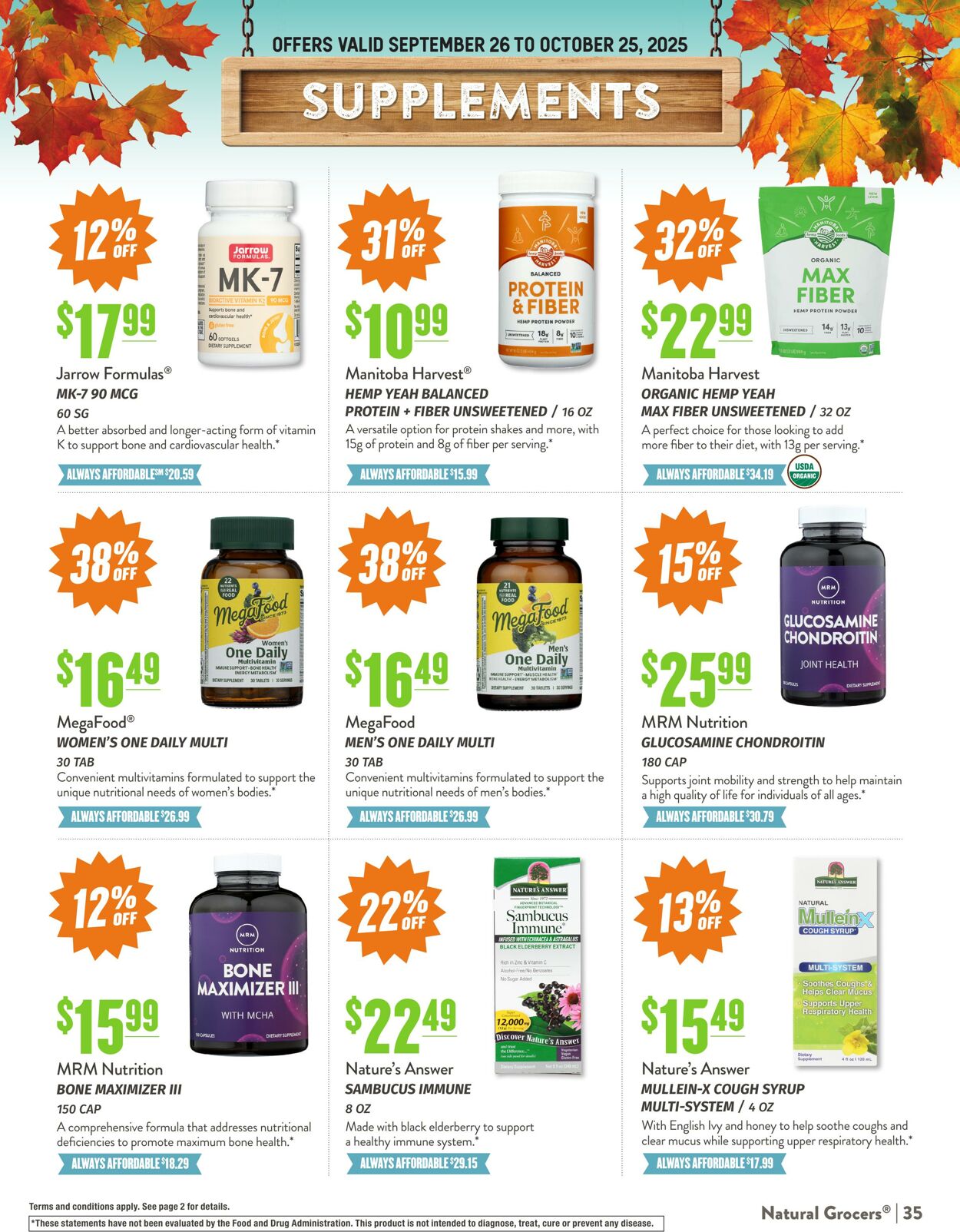 Weekly ad Natural Grocers 09/10/2025 - 09/22/2025