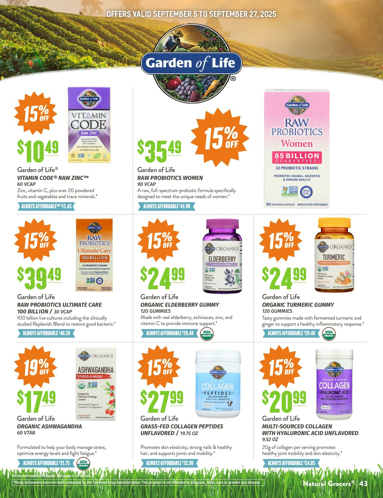Weekly ad Natural Grocers 08/15/2025 - 09/05/2025