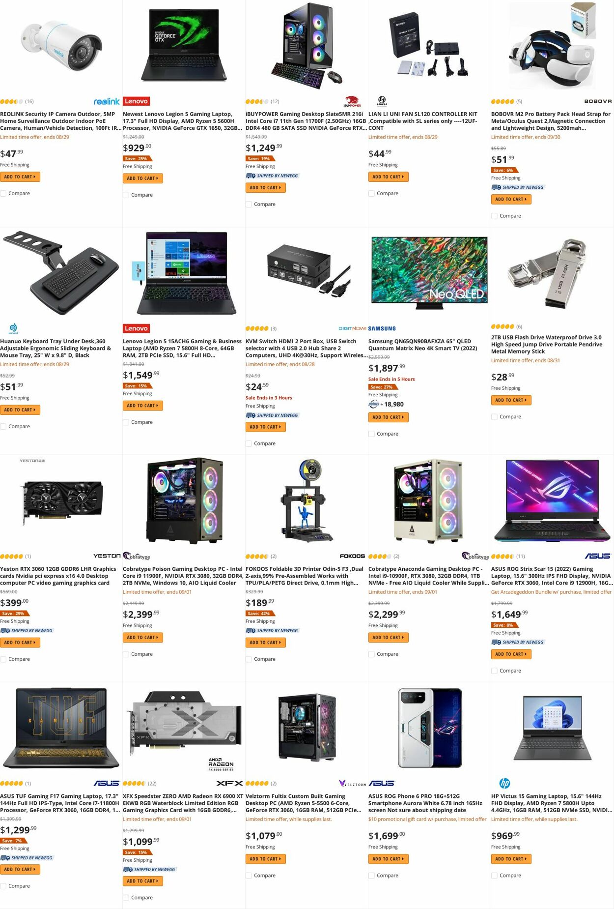 Weekly ad Newegg 08/30/2022 - 09/15/2022