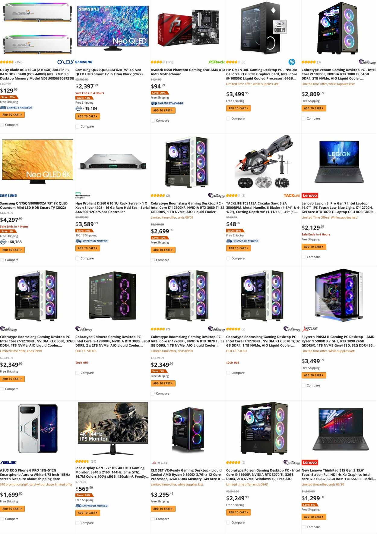 Weekly ad Newegg 08/30/2022 - 09/15/2022