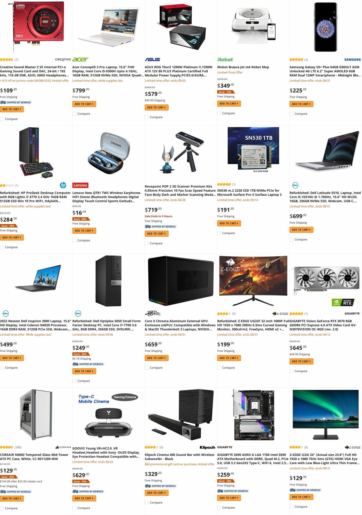 Weekly ad Newegg 08/30/2022 - 09/15/2022