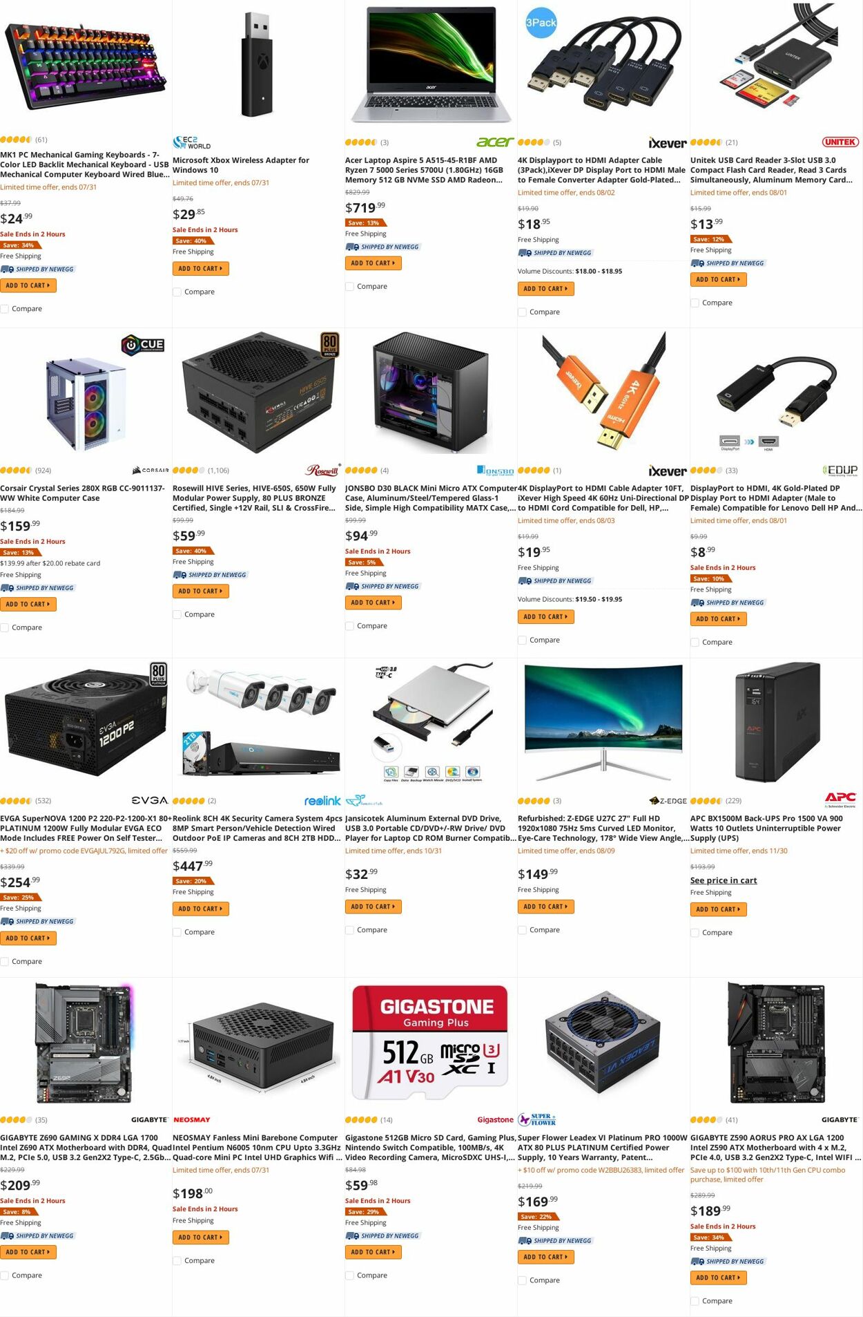 Weekly ad Newegg 08/01/2022 - 08/15/2022