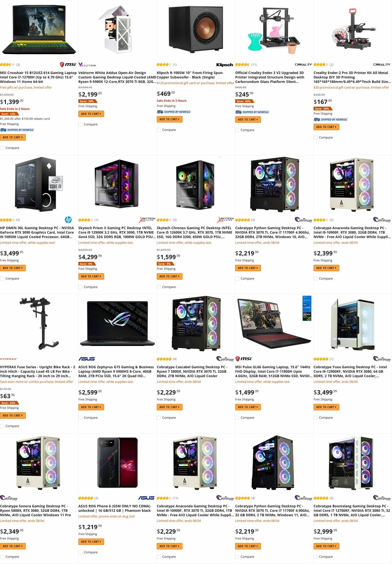 Weekly ad Newegg 08/01/2022 - 08/15/2022