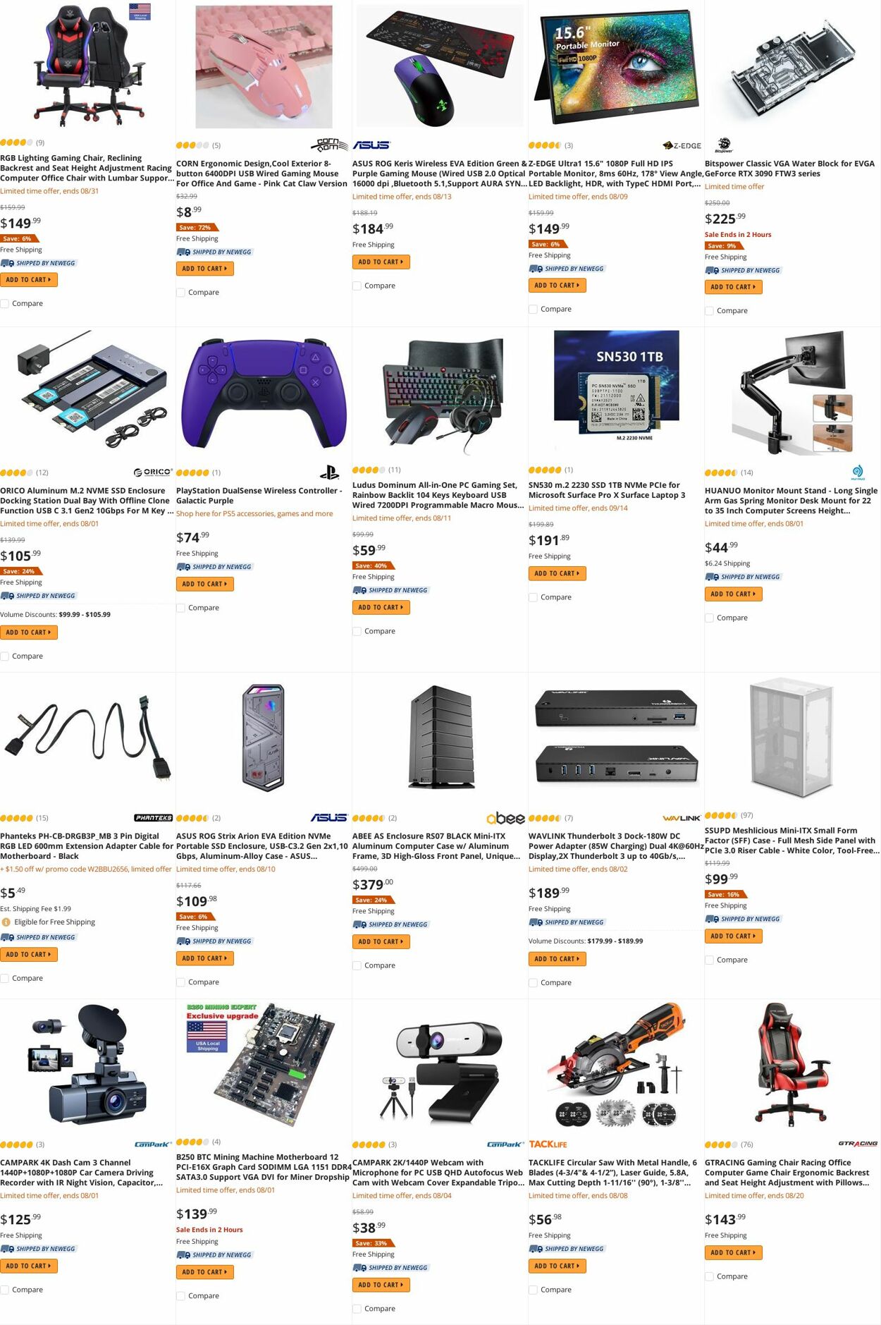 Weekly ad Newegg 08/01/2022 - 08/15/2022