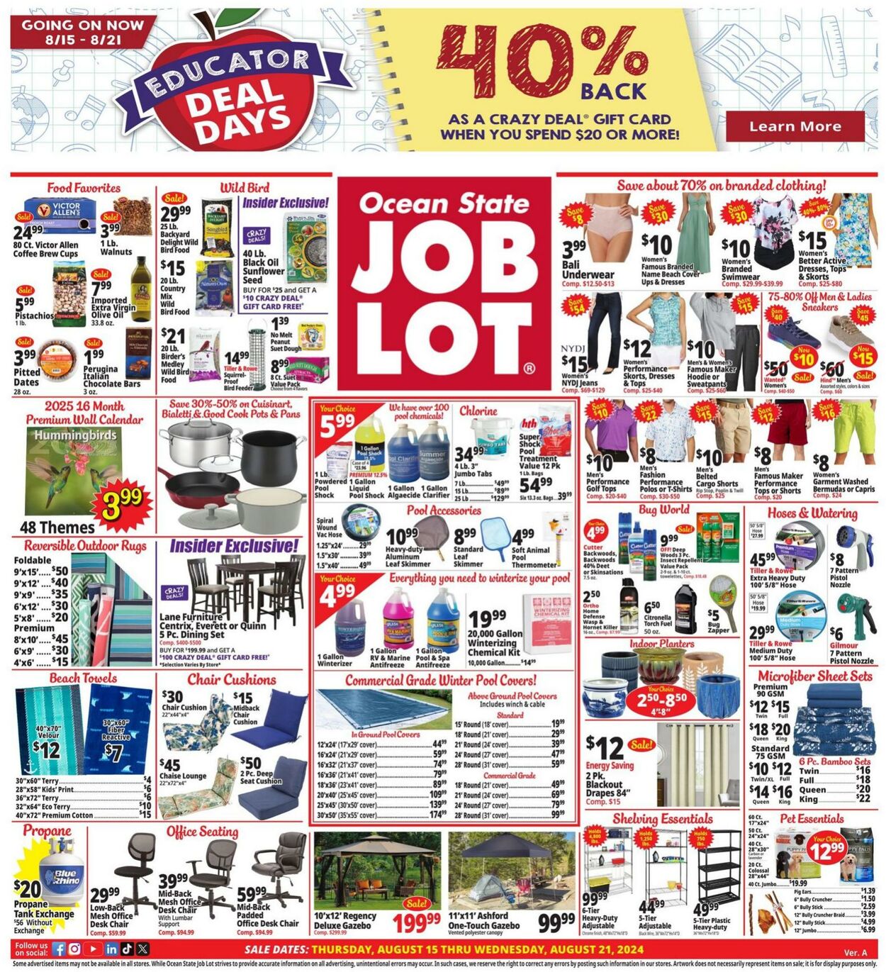 Weekly ad Ocean State Job Lot 08/15/2024 - 08/21/2024