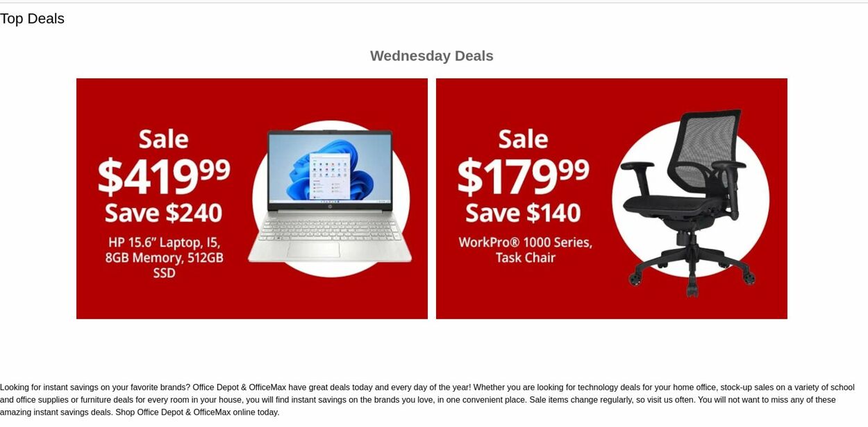 Weekly ad Office Depot 03/06/2024 - 03/07/2024