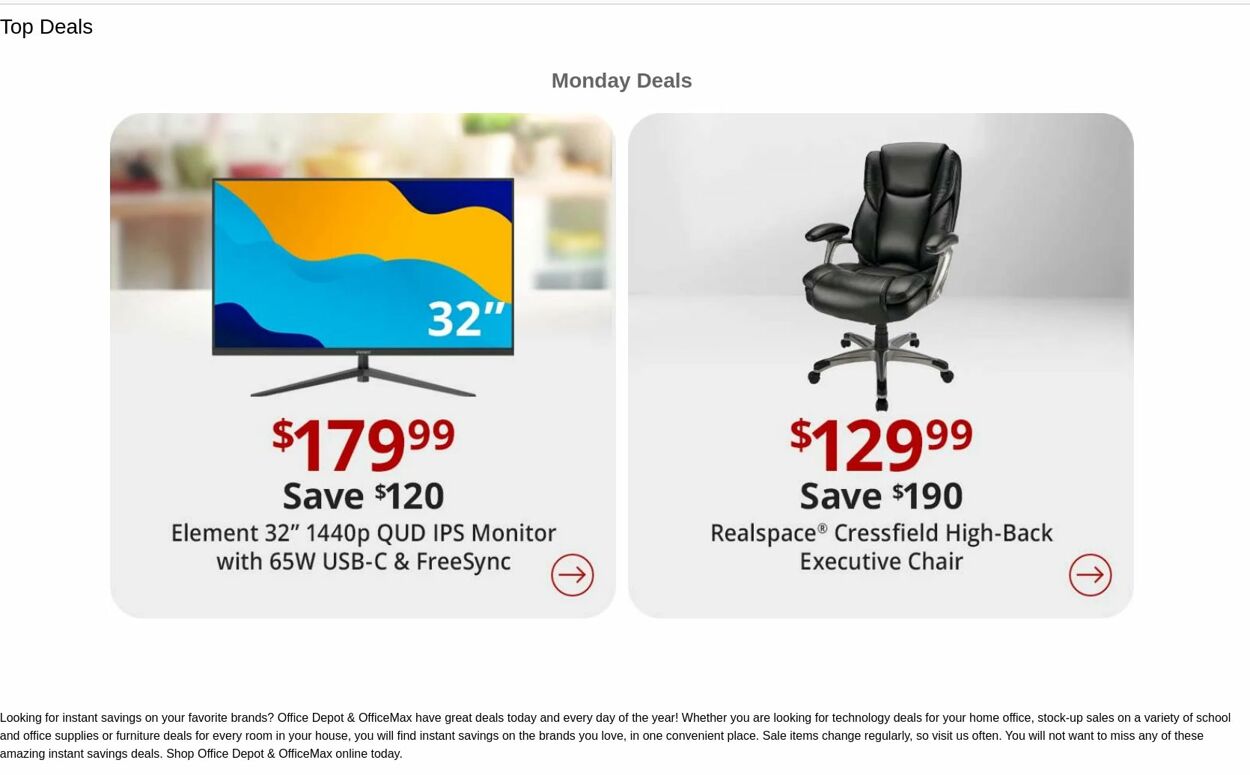 Weekly ad Office Depot 04/08/2024 - 04/09/2024