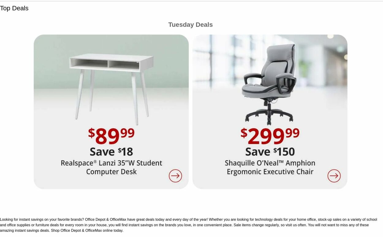 Weekly ad Office Depot 04/09/2024 - 04/10/2024