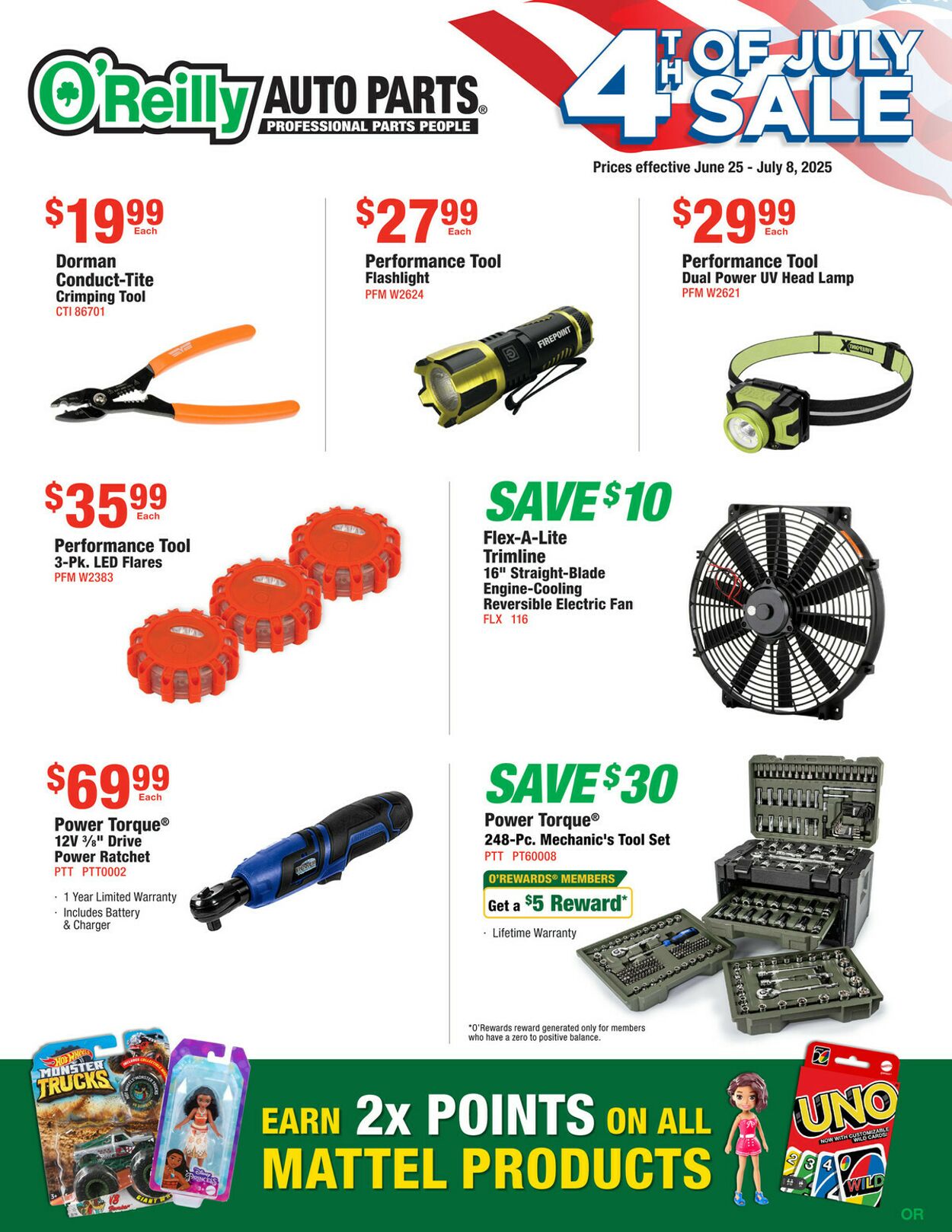 Weekly ad O’Reilly Auto Parts 06/25/2025 - 07/08/2025
