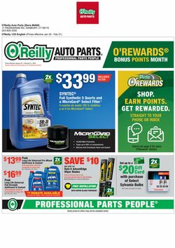 Weekly ad O’Reilly Auto Parts 01/25/2023-02/21/2023