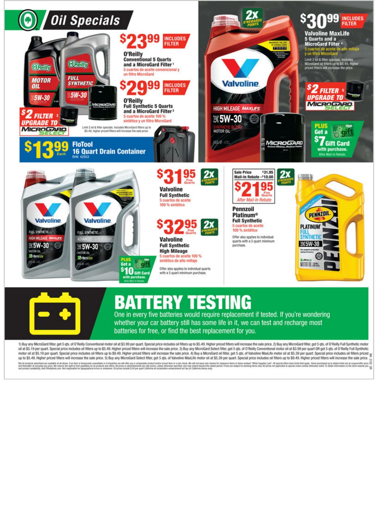 Weekly ad O’Reilly Auto Parts 12/29/2021 - 01/25/2022