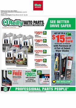 Weekly ad O’Reilly Auto Parts 10/26/2022-11/29/2022