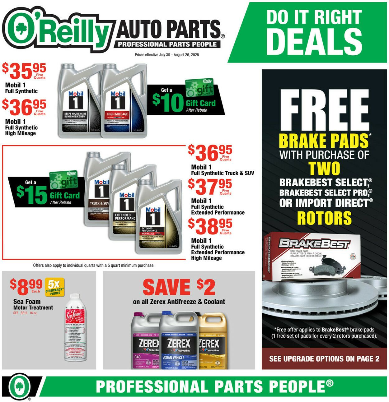 Weekly ad O’Reilly Auto Parts 07/30/2025 - 08/26/2025