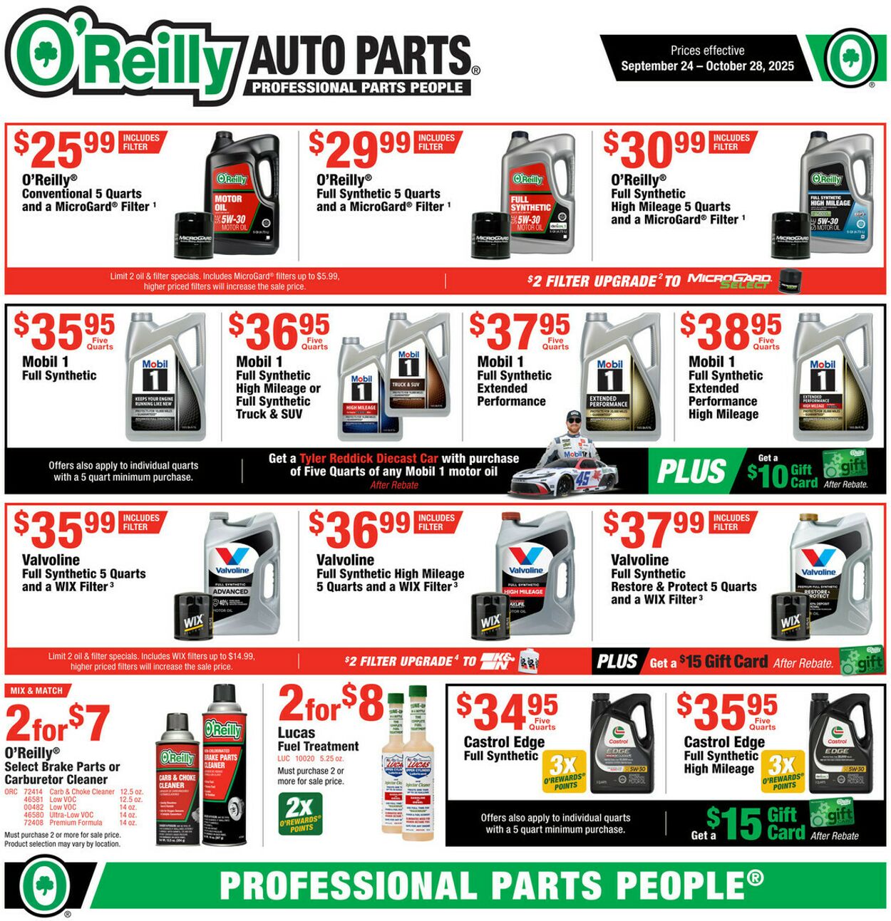 Weekly ad O’Reilly Auto Parts 09/24/2025 - 10/28/2025
