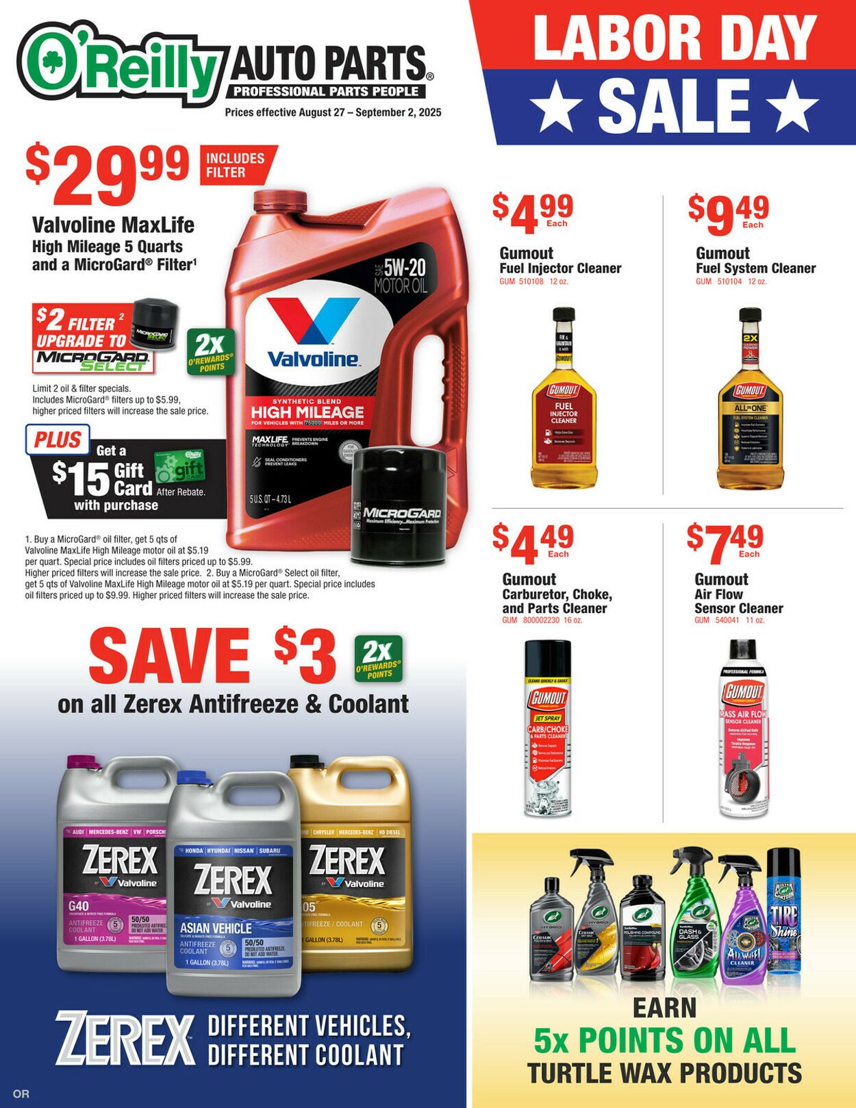 Weekly ad O’Reilly Auto Parts 08/27/2025 - 09/02/2025