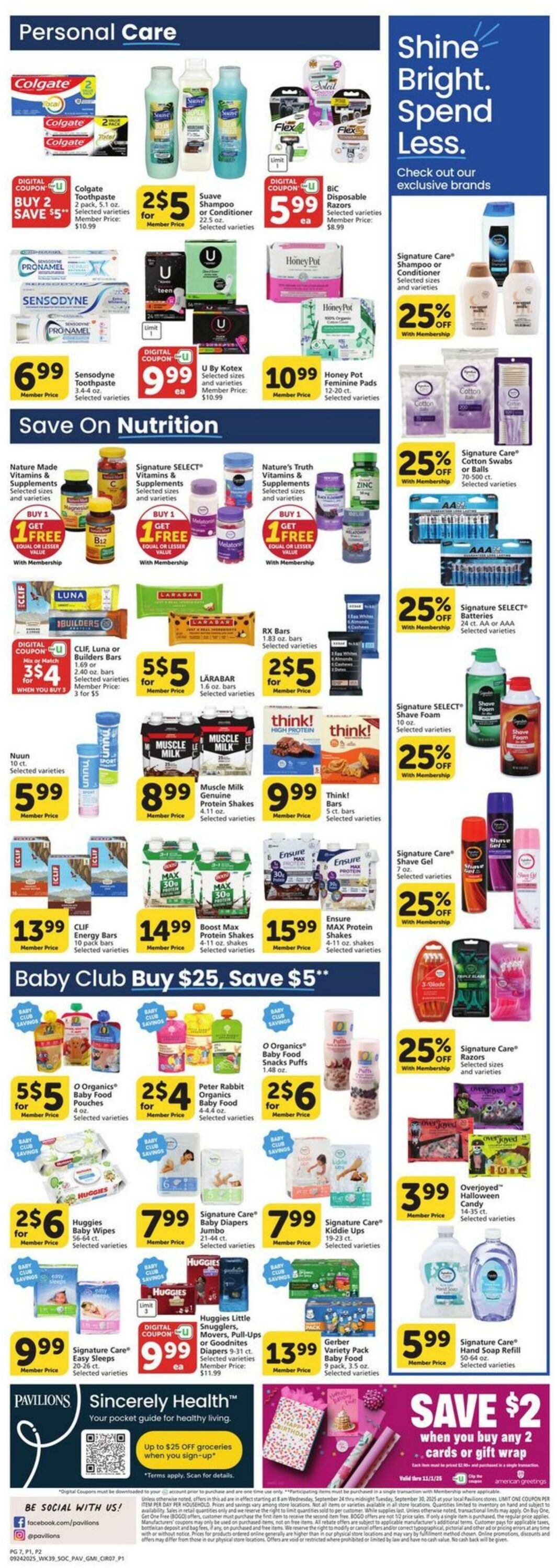 Weekly ad Pavilions 09/24/2025 - 09/30/2025