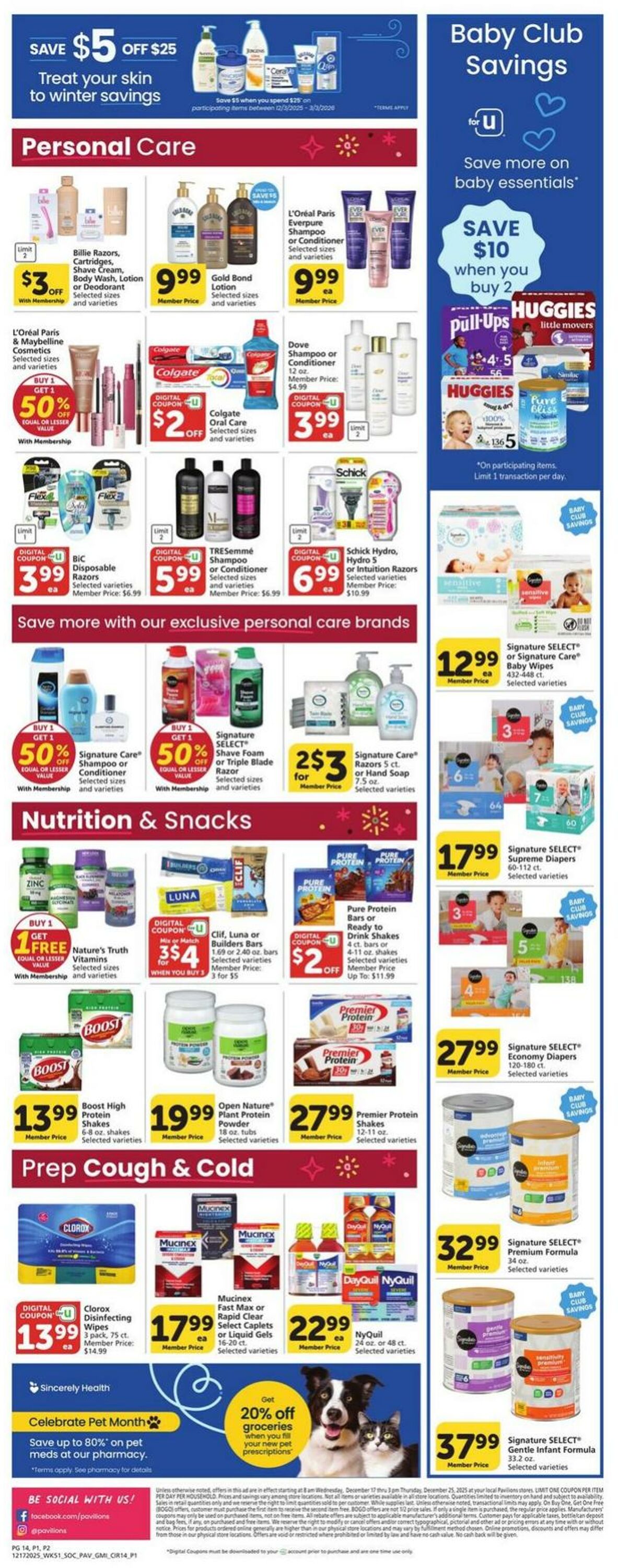 Weekly ad Pavilions 12/17/2025 - 12/25/2025