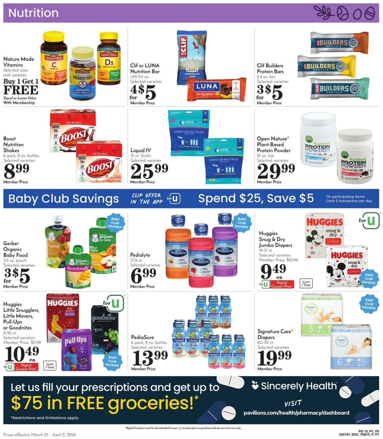 Weekly ad Pavilions 03/27/2024 - 04/02/2024