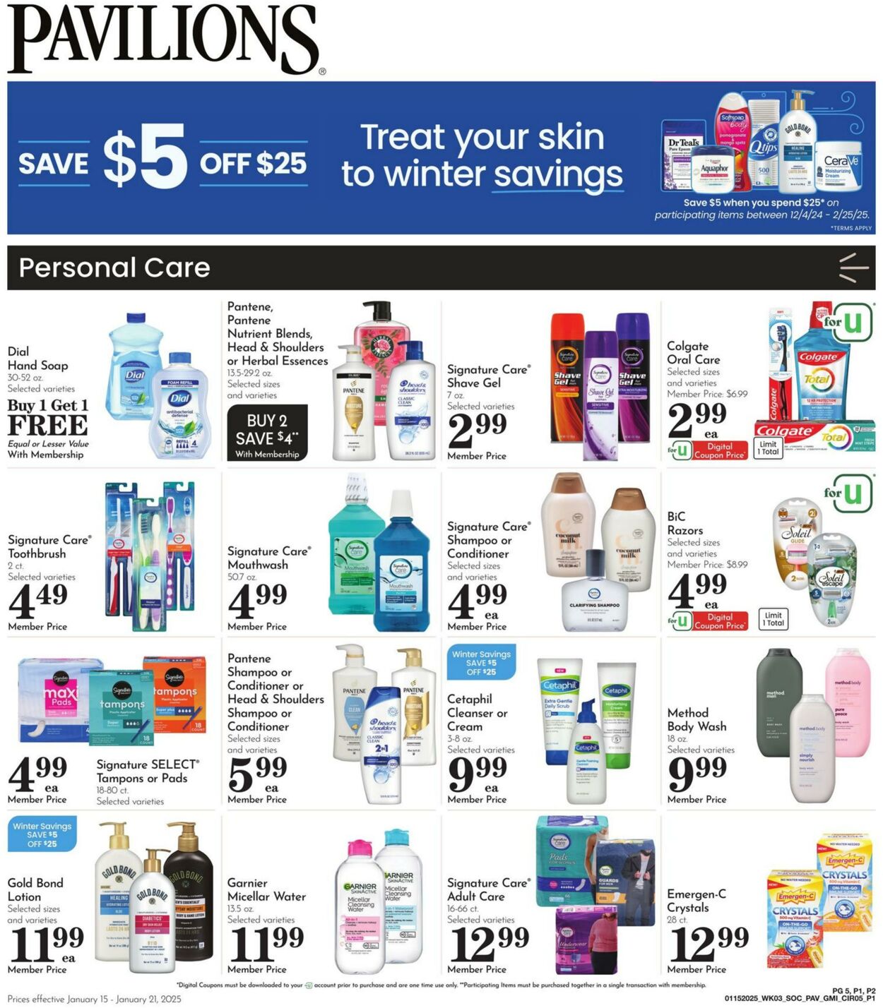 Weekly ad Pavilions 01/15/2025 - 01/21/2025