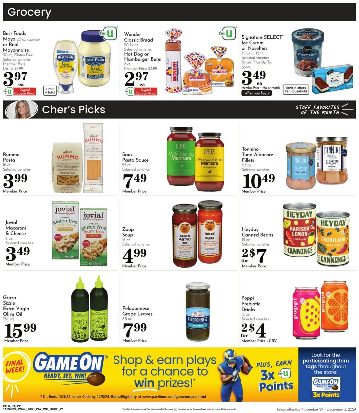 Weekly ad Pavilions 11/29/2024 - 12/03/2024