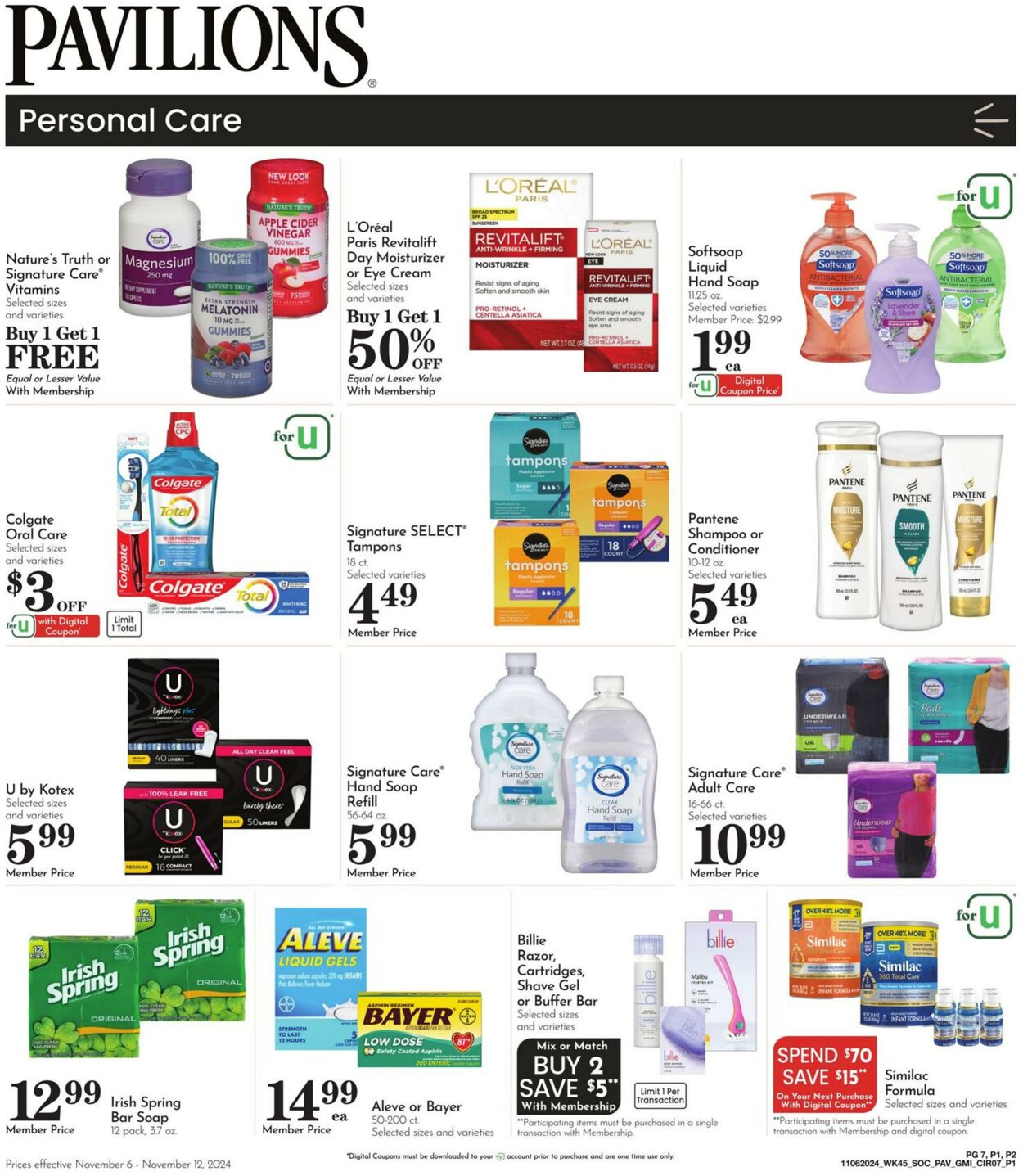 Weekly ad Pavilions 11/06/2024 - 11/12/2024