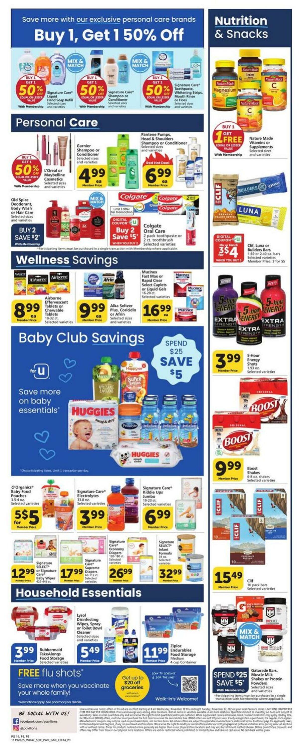 Weekly ad Pavilions 11/19/2025 - 11/27/2025