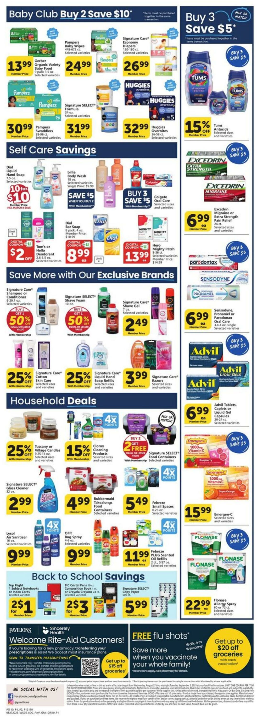 Weekly ad Pavilions 08/27/2025 - 09/02/2025