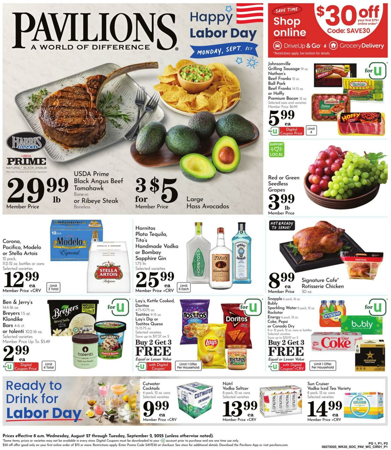 Weekly ad Pavilions 08/27/2025 - 09/02/2025