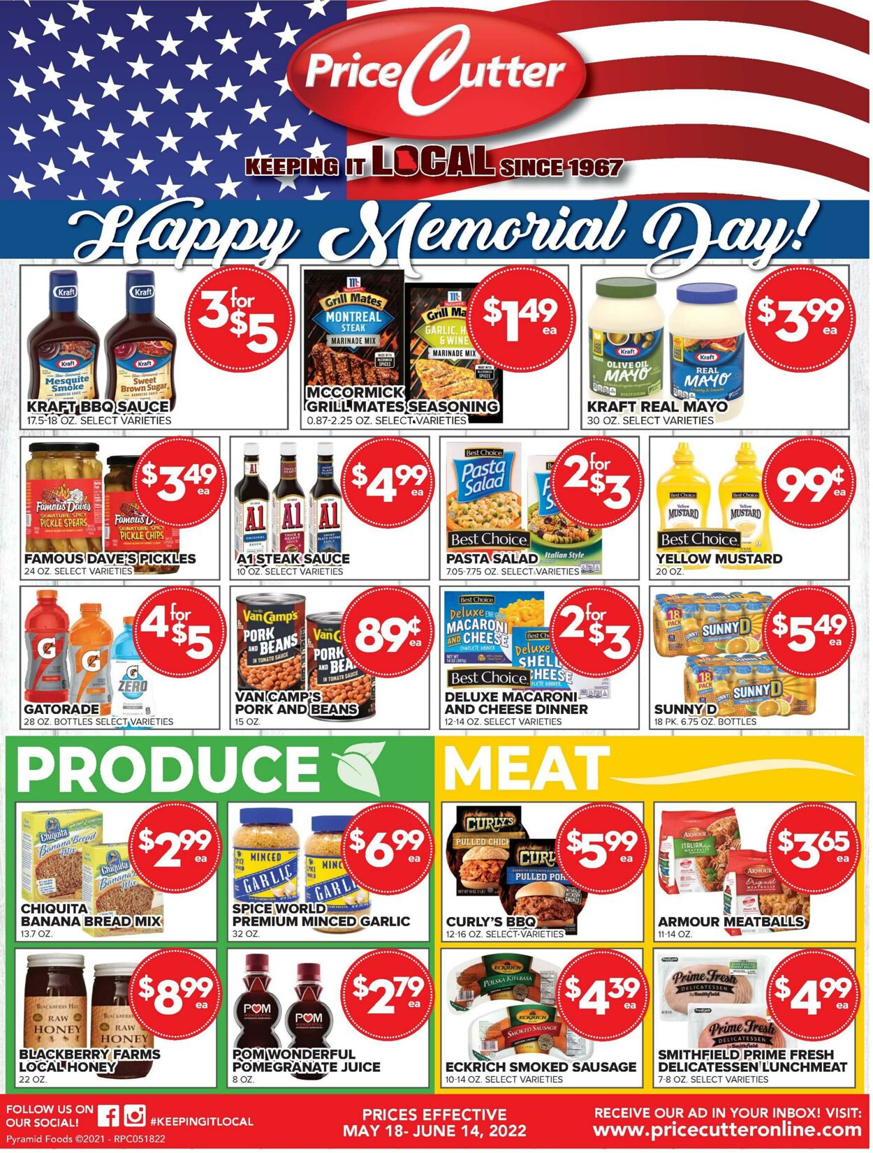 Weekly ad Price Cutter 05/18/2022 - 06/14/2022