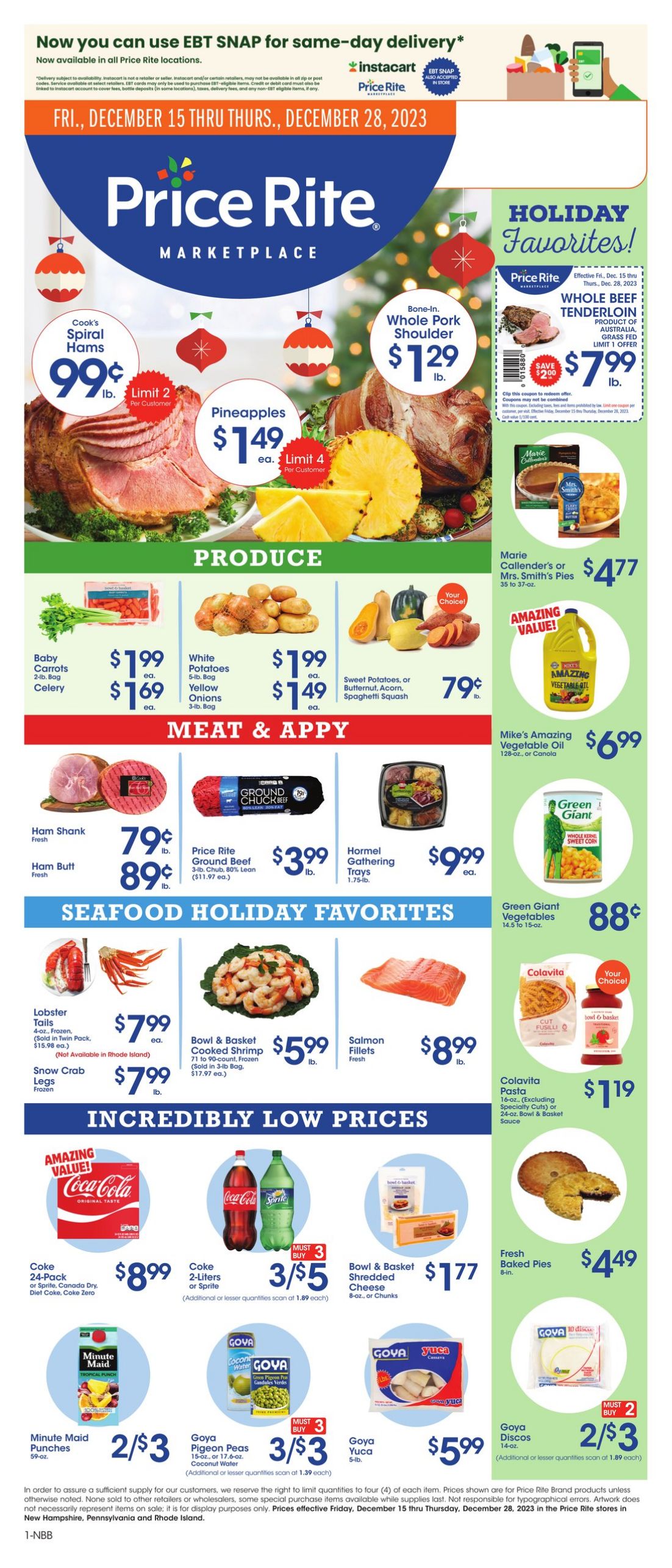 Weekly ad Price Rite 12/15/2023 - 12/28/2023
