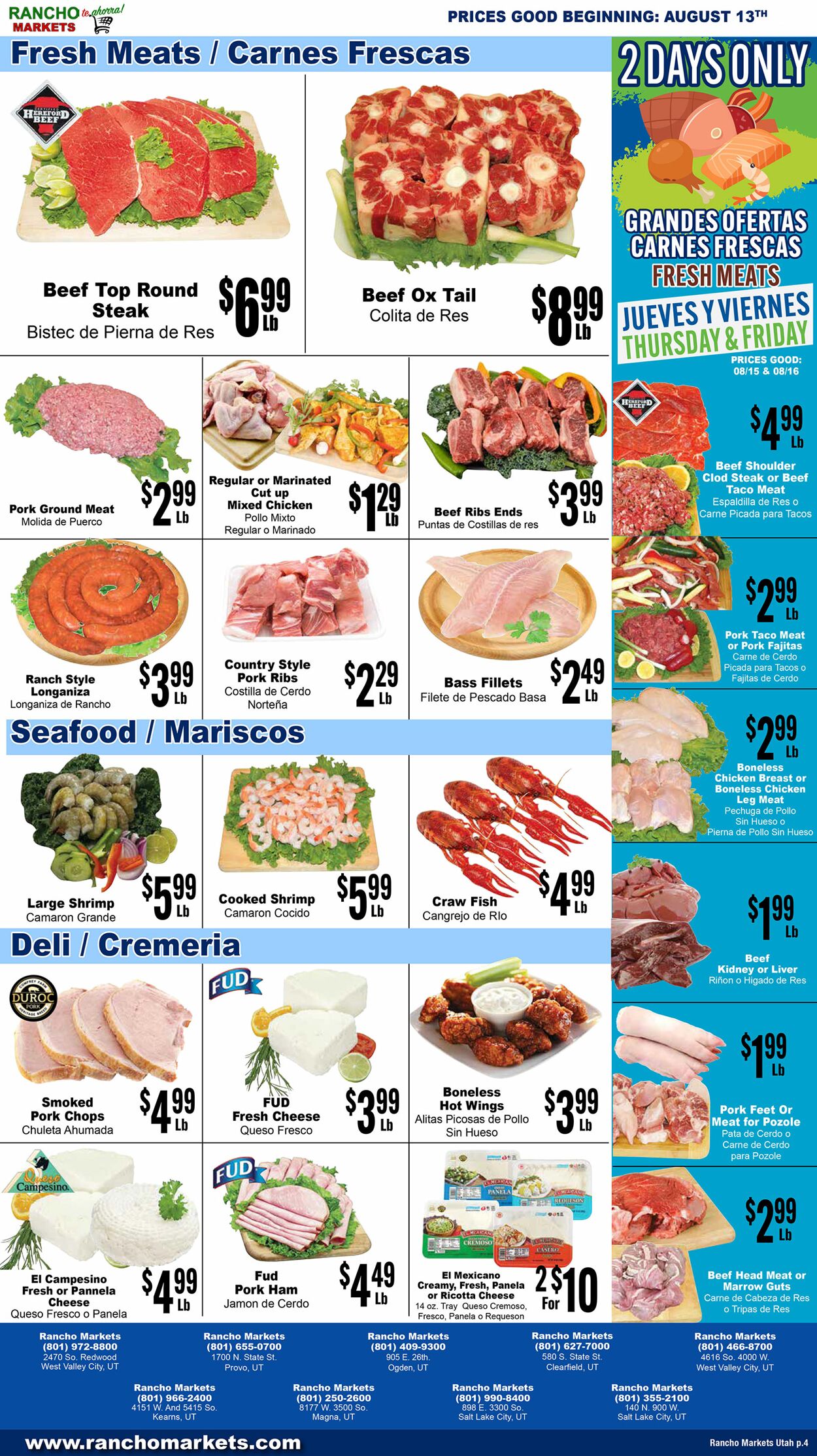 Weekly ad Rancho Markets 08/14/2024 - 08/19/2024