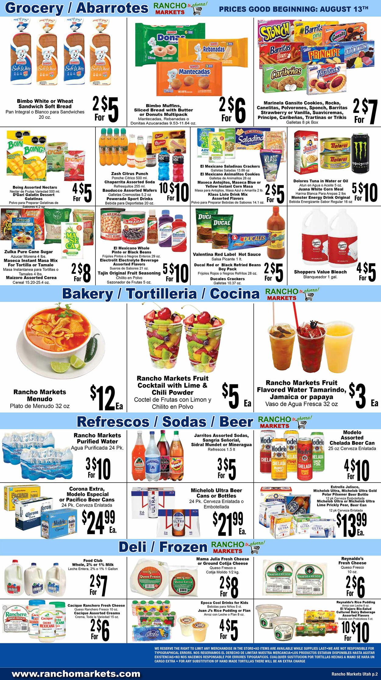 Weekly ad Rancho Markets 08/14/2024 - 08/19/2024