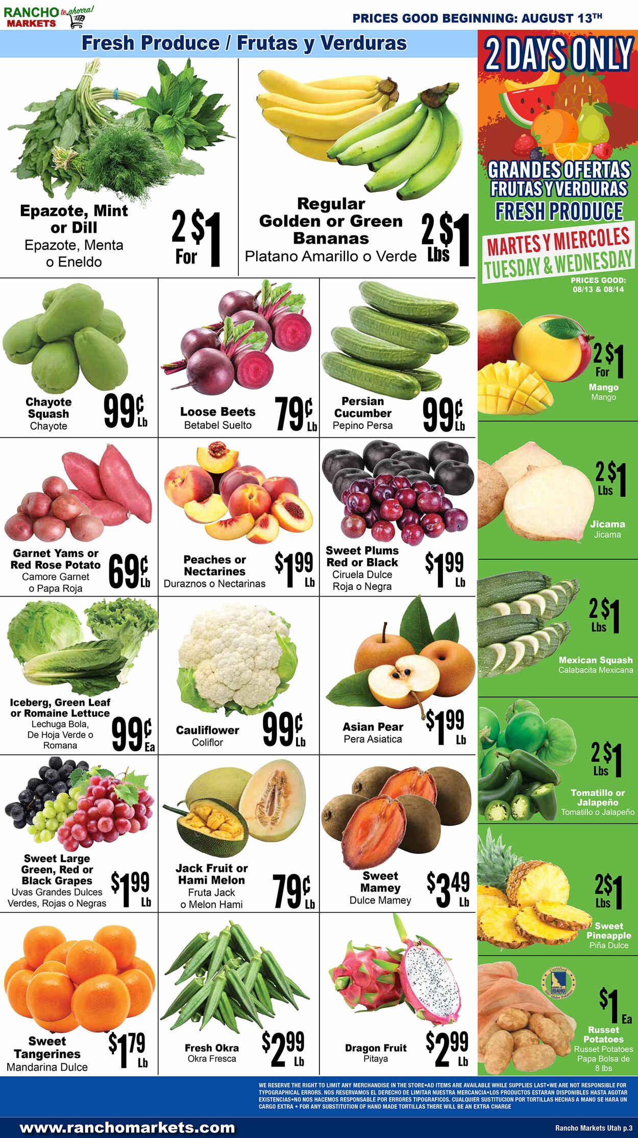 Weekly ad Rancho Markets 08/14/2024 - 08/19/2024