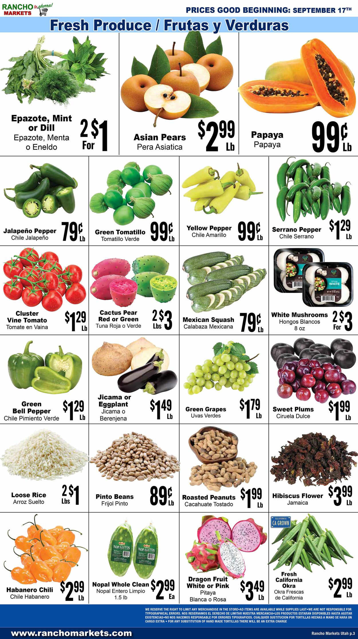 Weekly ad Rancho Markets 09/18/2024 - 09/23/2024