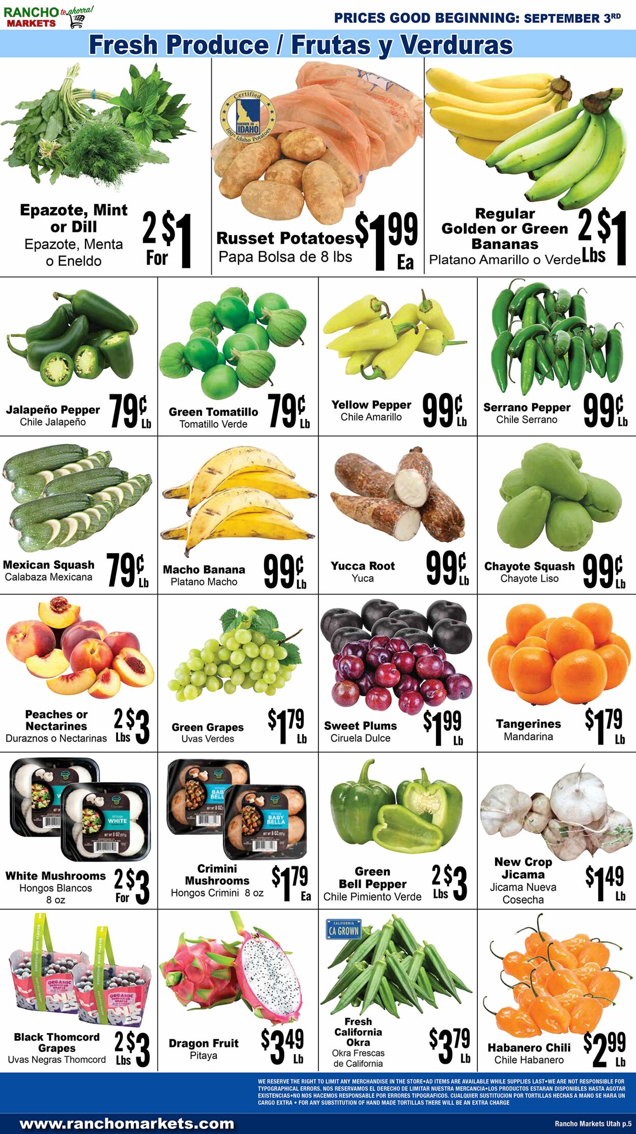 Weekly ad Rancho Markets 09/04/2024 - 09/09/2024