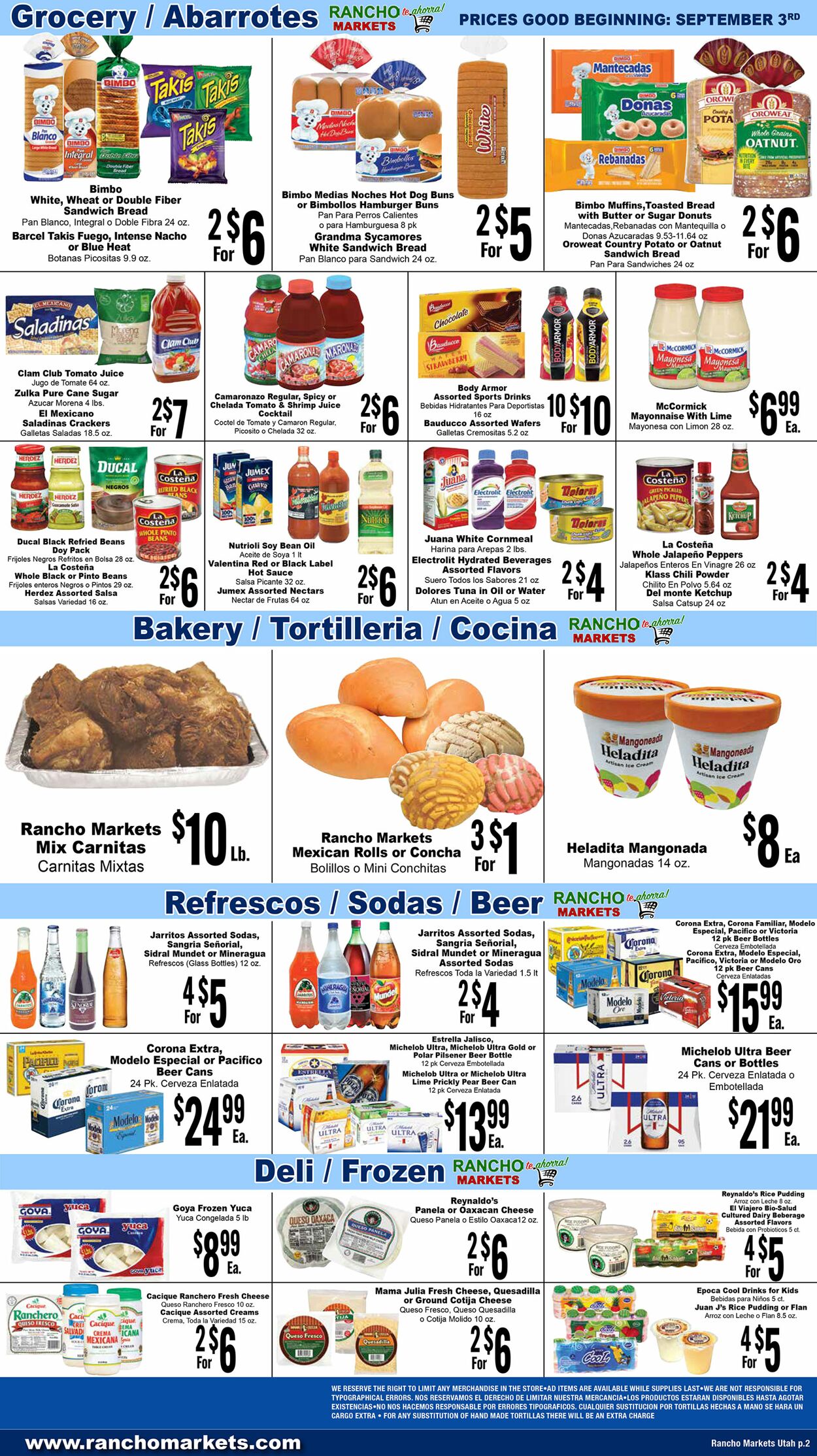 Weekly ad Rancho Markets 09/04/2024 - 09/09/2024