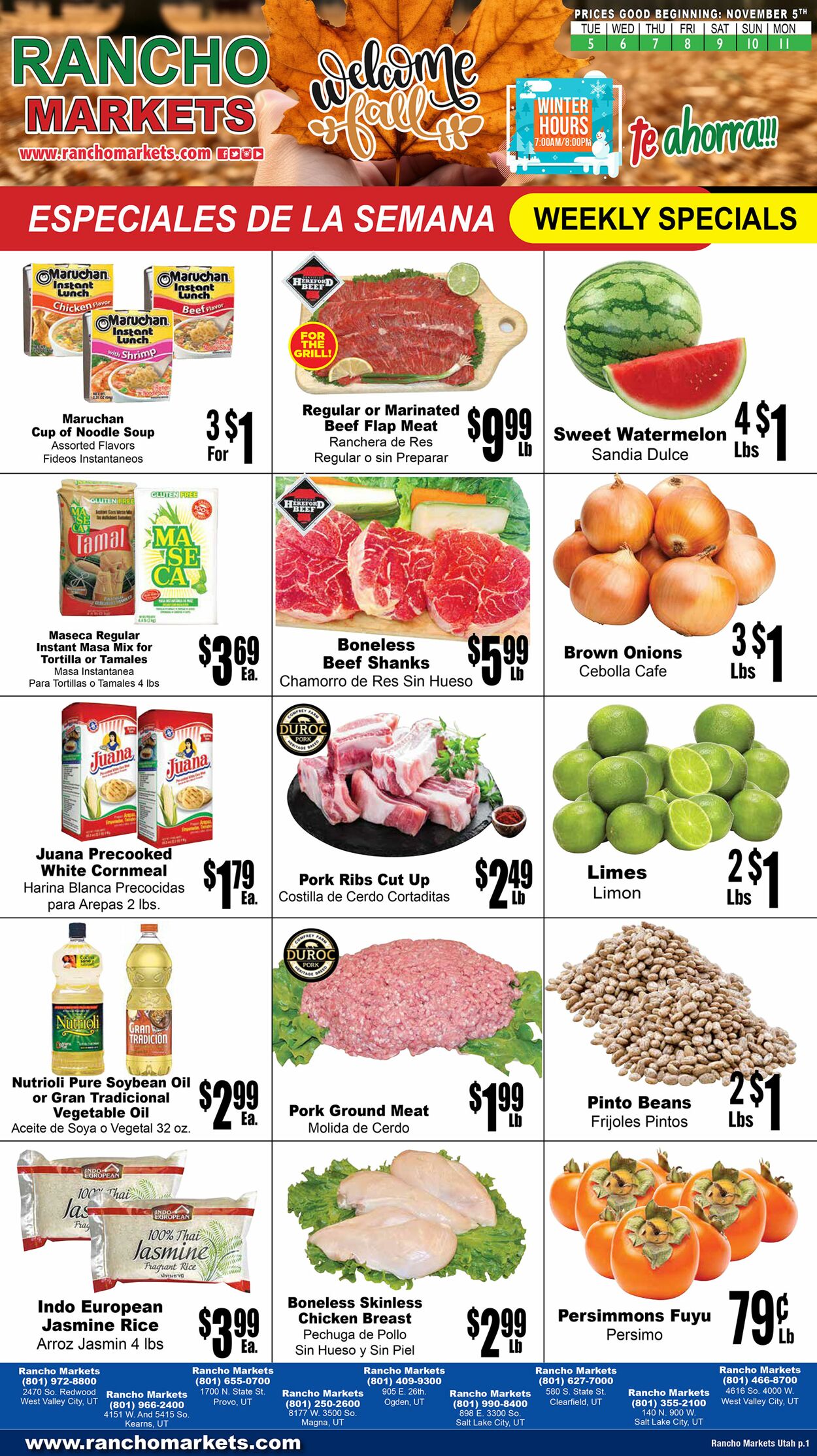 Weekly ad Rancho Markets 11/06/2024 - 11/11/2024