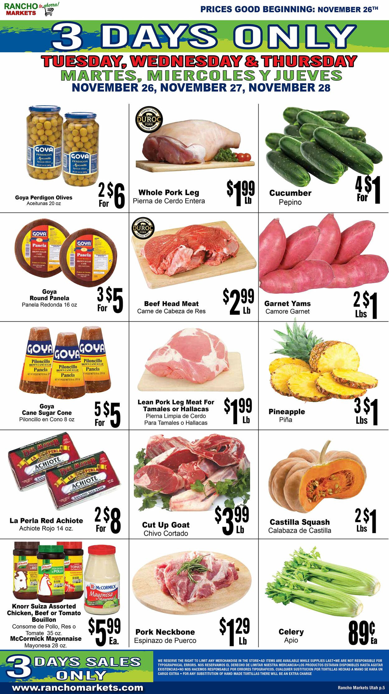 Weekly ad Rancho Markets 11/27/2024 - 12/02/2024