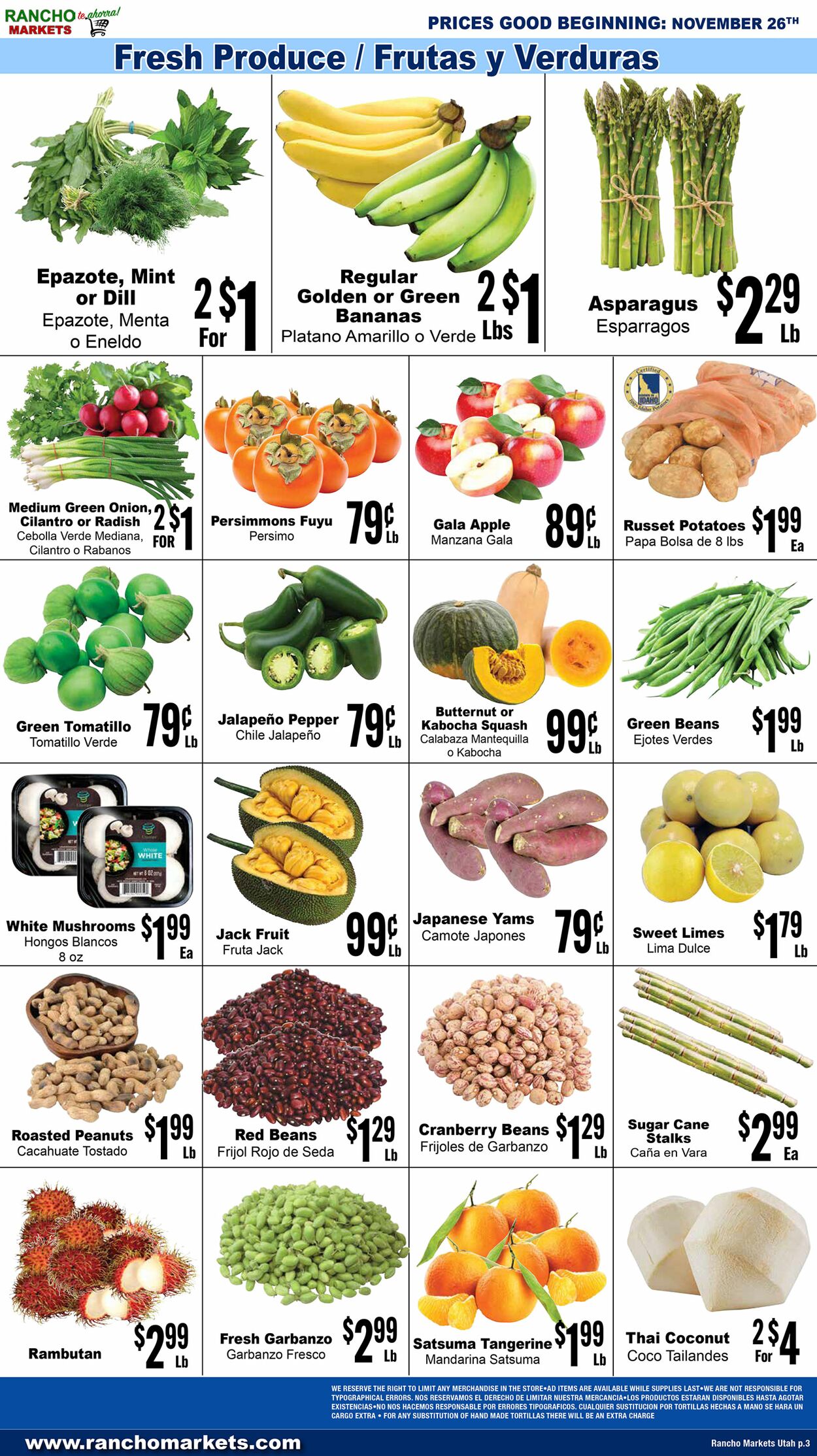 Weekly ad Rancho Markets 11/27/2024 - 12/02/2024