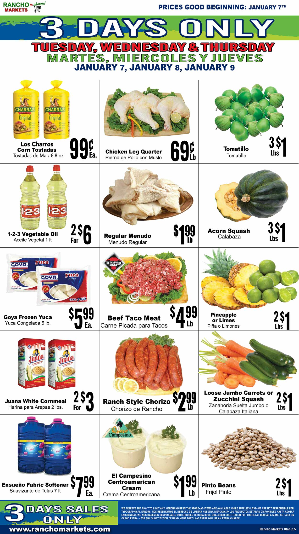 Weekly ad Rancho Markets 01/08/2025 - 01/13/2025