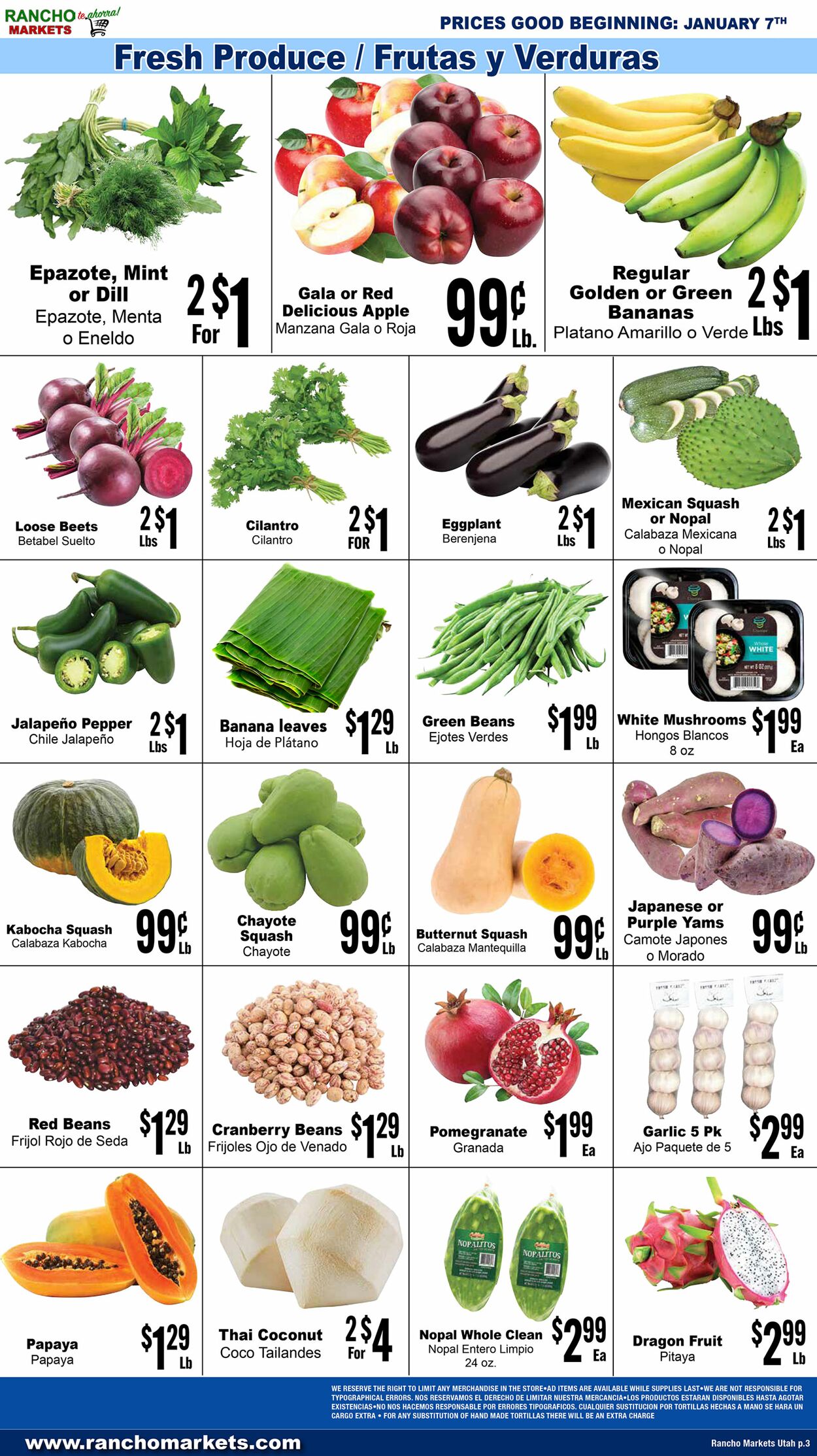 Weekly ad Rancho Markets 01/08/2025 - 01/13/2025