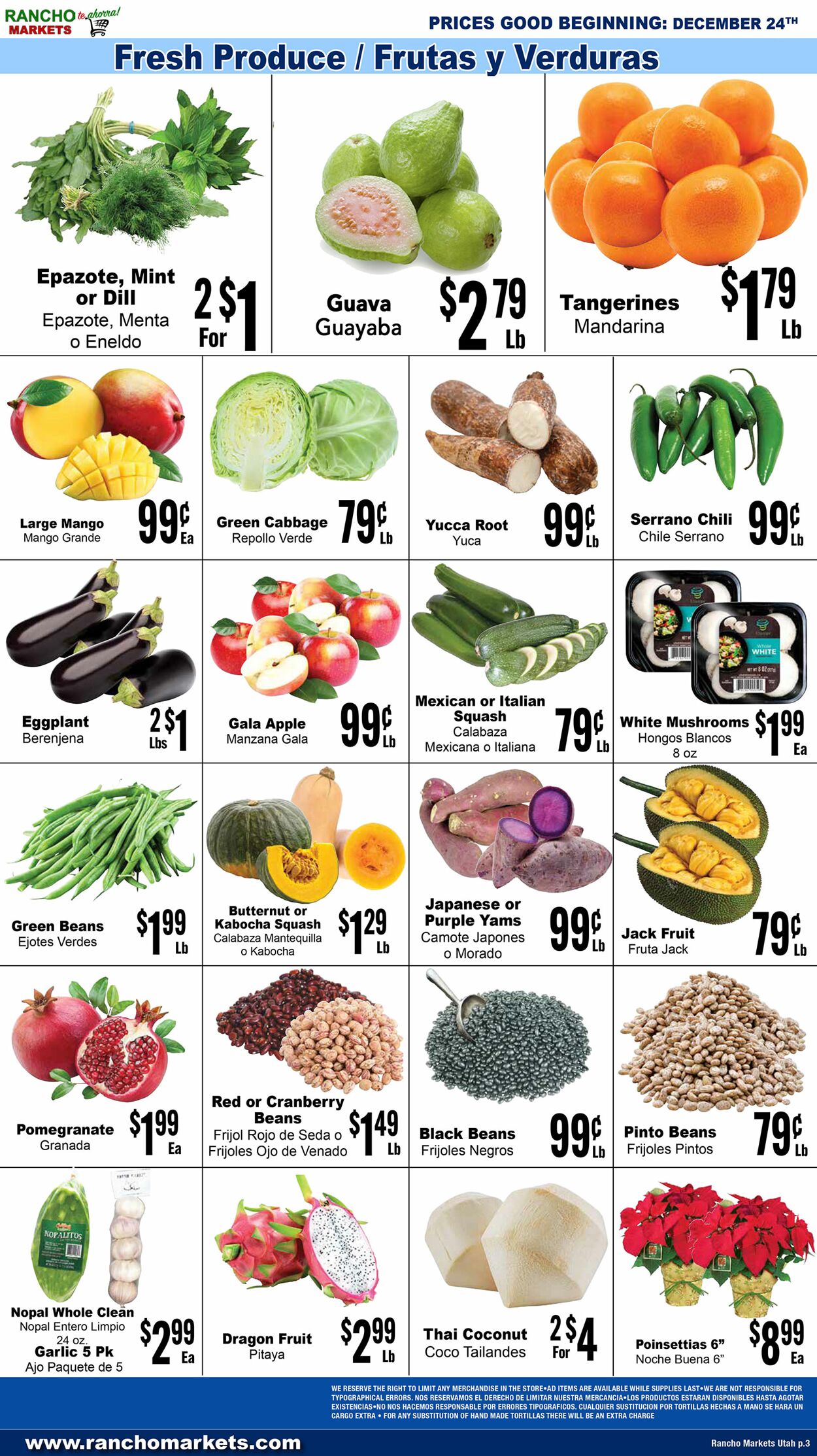 Weekly ad Rancho Markets 12/25/2024 - 12/30/2024