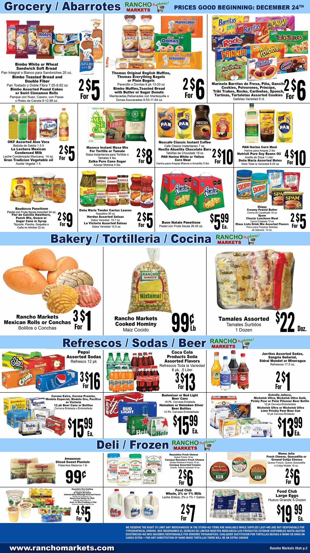 Weekly ad Rancho Markets 12/25/2024 - 12/30/2024