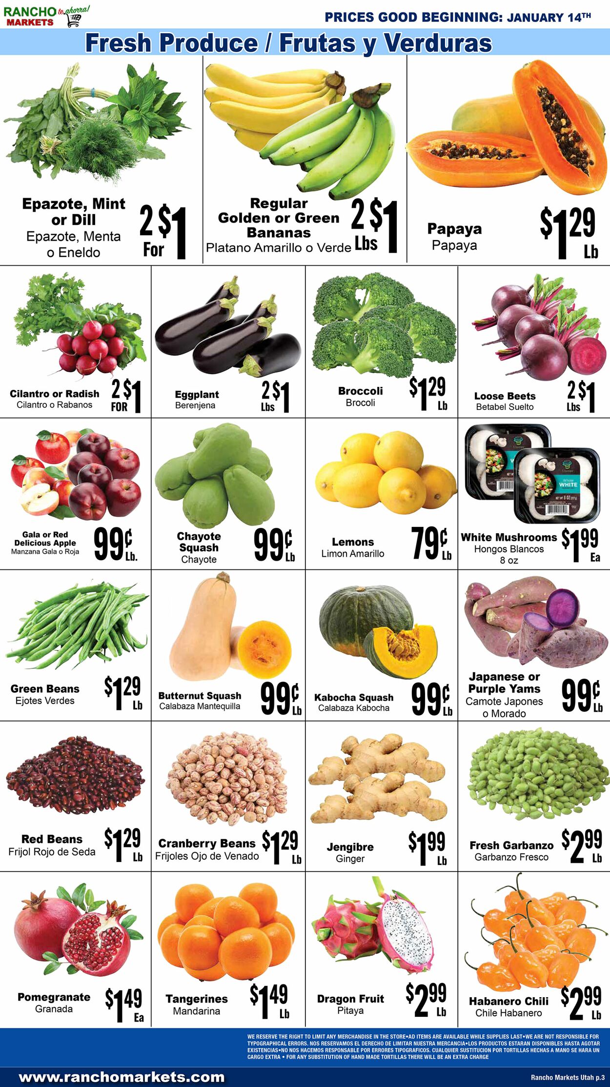 Weekly ad Rancho Markets 01/15/2025 - 01/20/2025