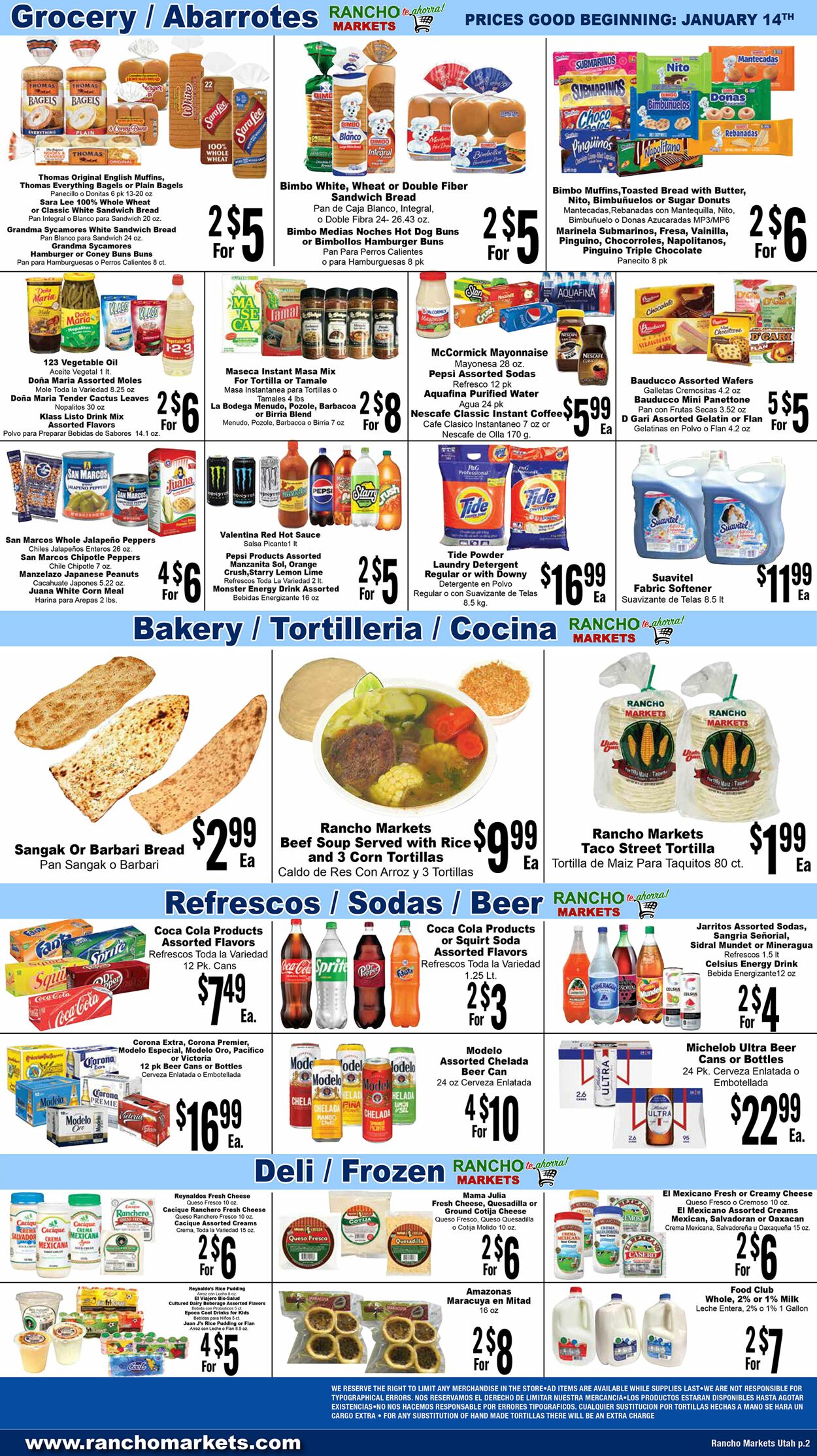 Weekly ad Rancho Markets 01/15/2025 - 01/20/2025